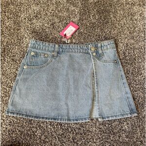 Edikted denim mini skirt with slit XS
